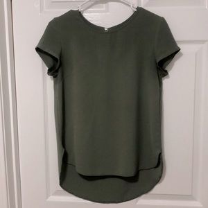 Green Short Sleeve Blouse